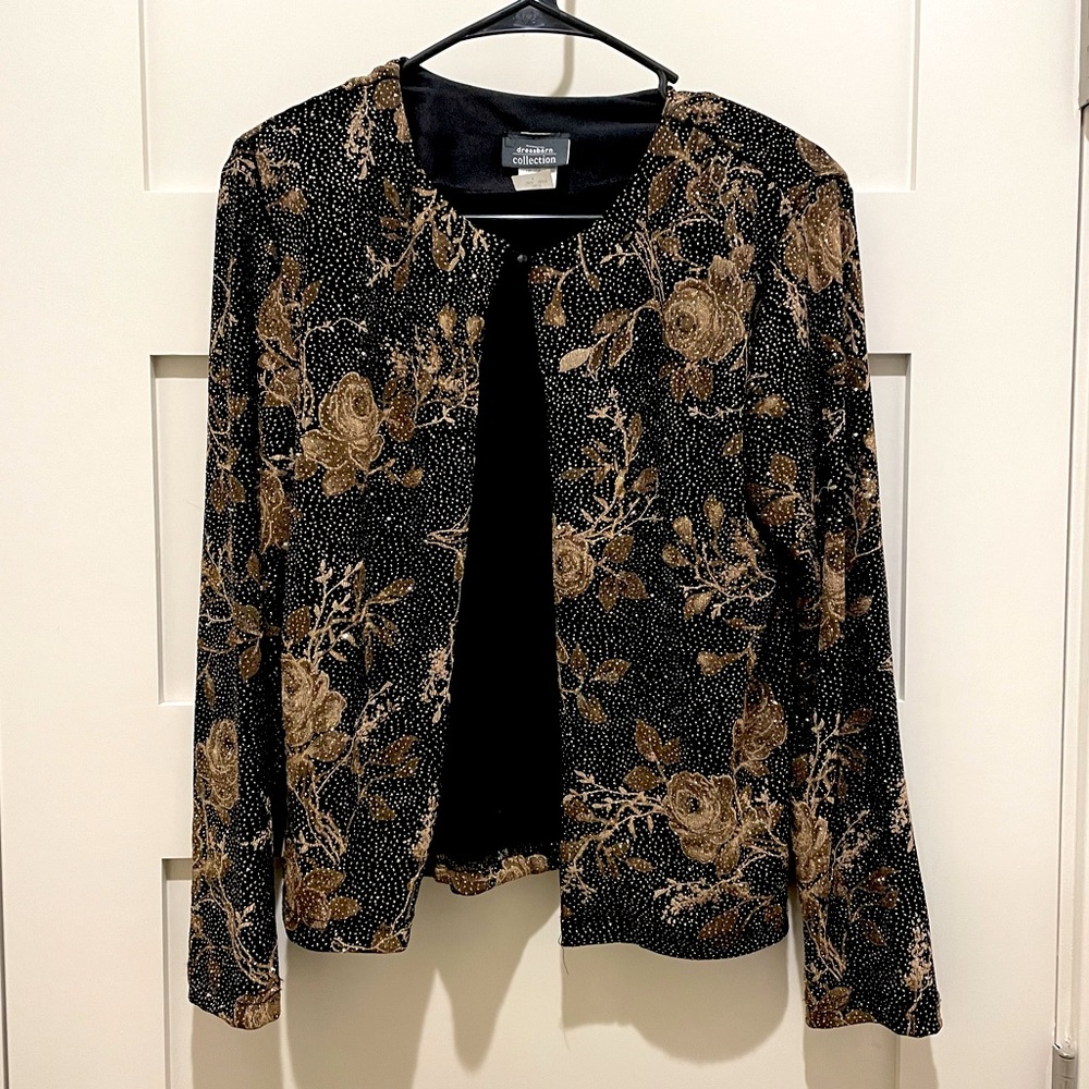 Studded cardigan with shoulder pads